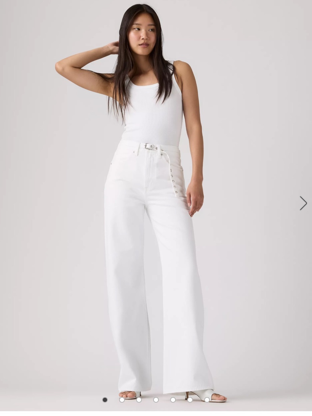 Levi's White Wide-Leg High-Rise Jeans